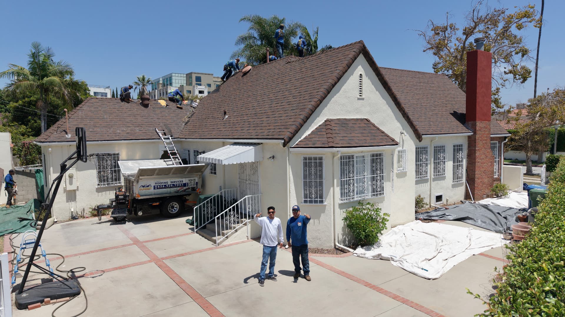 Danny tadeo, CO-FOUNDER & COFOUNDER of DT Roofing, on a job site