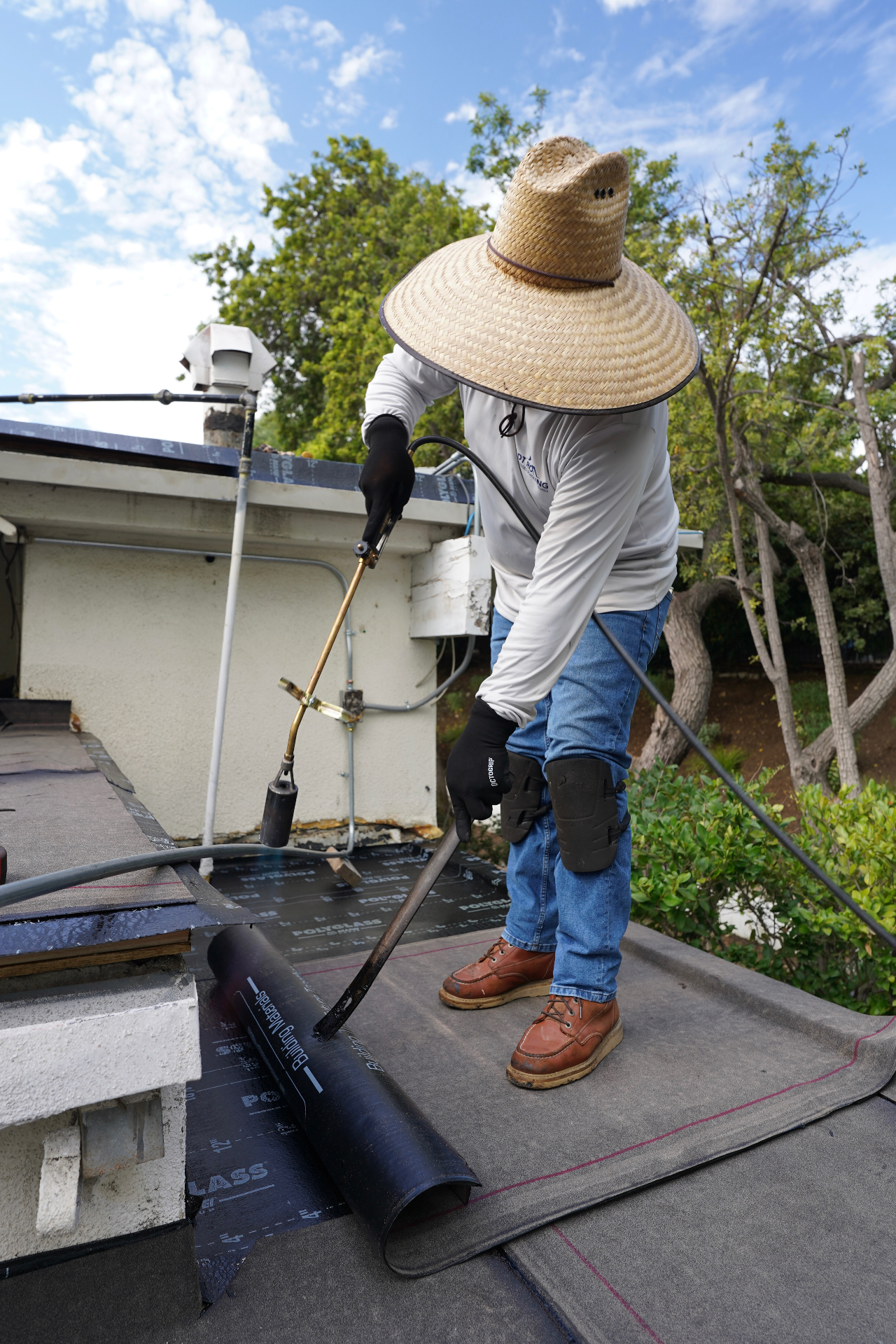 The DT Roofing crew on a completed Los Angeles roof