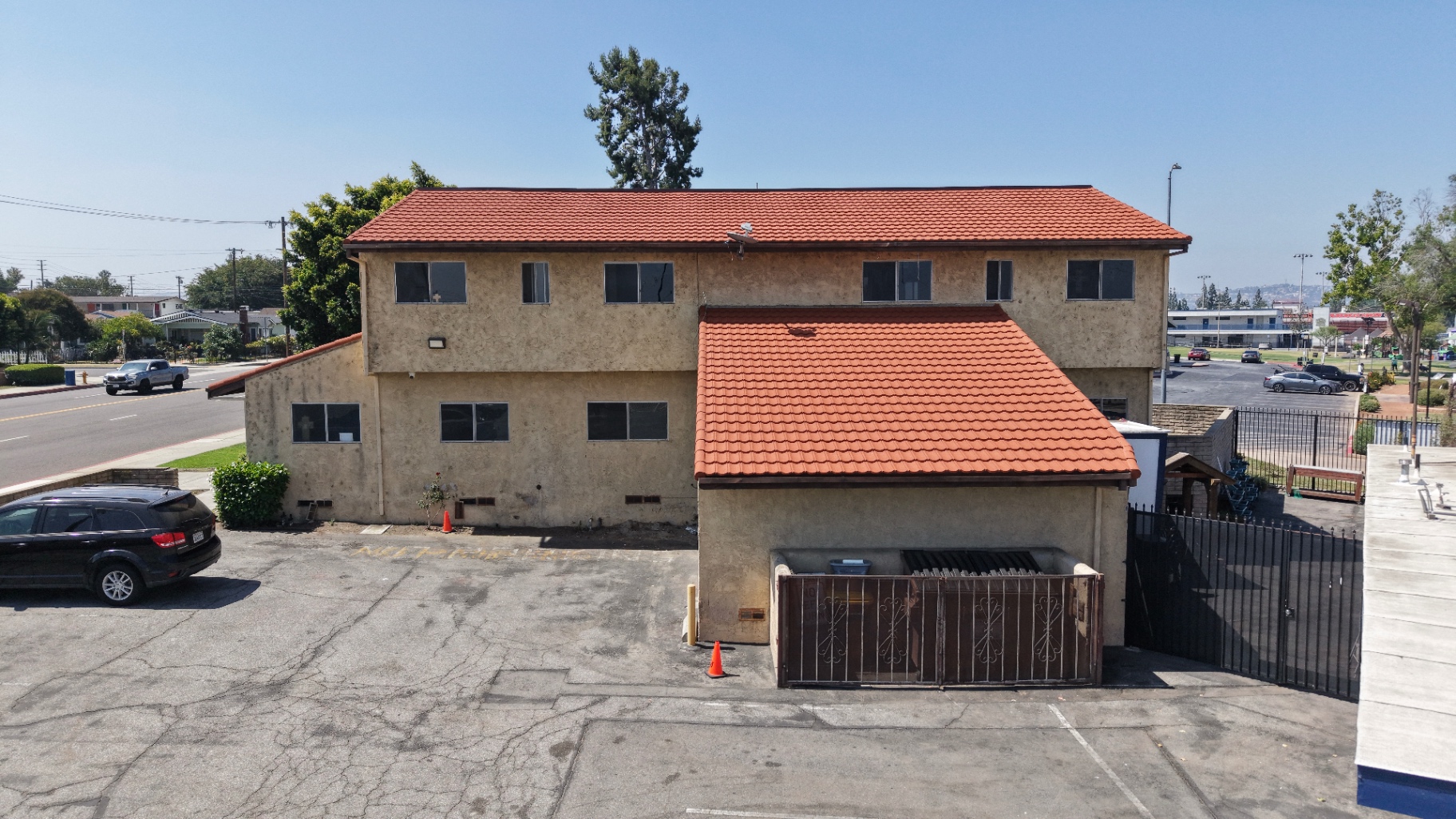 Completed tile roof on a multi-story Los Angeles property